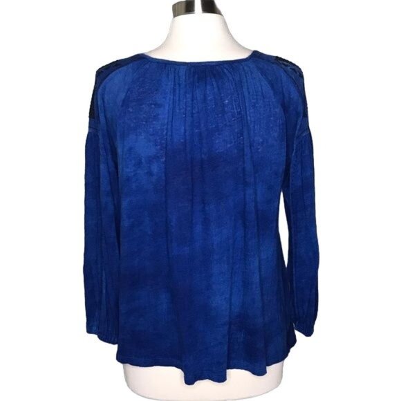Lucky Brand L embroidered blue top - Picture 6 of 7